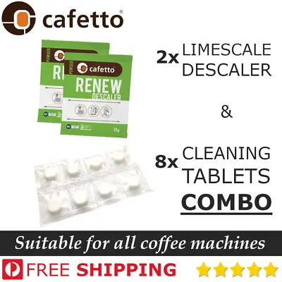 Coffee Limescale Cleaning Tablets & Descaler Satchets (BrevilleSunbeamEspresso • $29.95