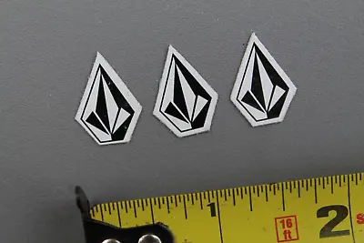 VOLCOM Stone Black White Crystal Small VC2 Vintage Skateboard STICKER - Lot Of 3 • $18