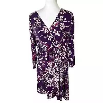 Vivienne Tam Cherry Blossom Print Midi Wrap Dress Size XL • $21.60