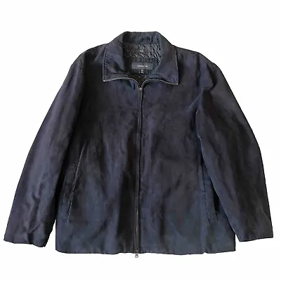 Claiborne Vintage Men’s XL Suede Coat Lined Quilted Gray Read Description  • $25