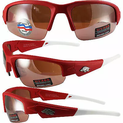 Arkansas Razorbacks Dynasty 2 Sunglasses Hd Driving Amber Lens By Maxx Eyewear • $29.99