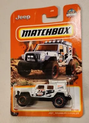 2022 Matchbox Jeep Wrangler Superlift Adventures #99 White Truck 1/64 Toy NEW  • $7.99