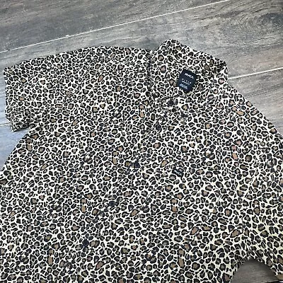 RVCA Shirt Mens Medium Leopard Print Short Sleeve Button Up • $25
