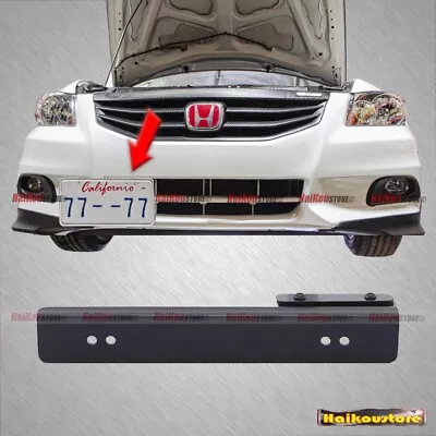 Relocate Bracket Universal Holder Bar Front Bumper License Plate Mount Black • $9.82