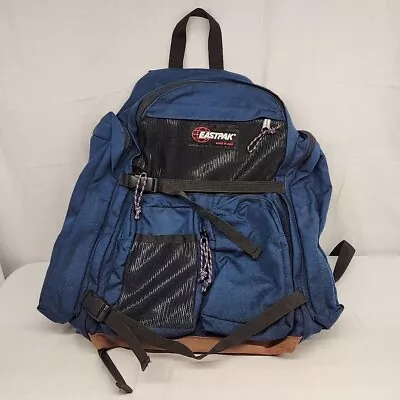 Eastpak Backpack Vintage Leather Bottom School Book Bag Made In USA 0781 NWOT • $61