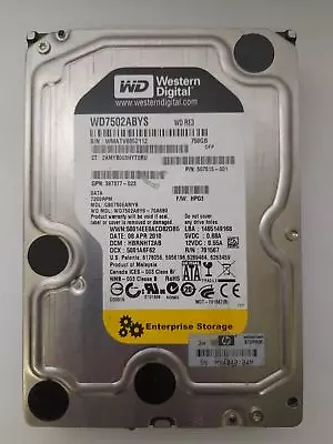 Western Digital WD Caviar RE3 WD7502ABYS 750GB 3.5  Desktop Hard Drive SATA • £13.49