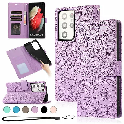 $12.79 • Buy Flip Leather Wallet Case For Samsung S22 Ultra Plus S21 S20 FE 5G Note 20 10 S10
