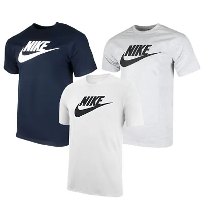 Nike Men's Athletic Wear Short Sleeve Logo Swoosh Printed Gym Active T-Shirt • $19.88