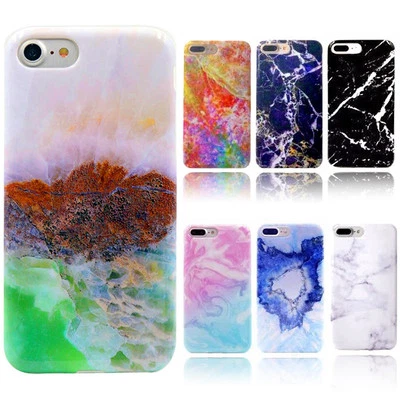 $7.99 • Buy For  IPhone 8 & 8 Plus - 3D Luxury Glossy Granite Marble Stone Gel TPU Case
