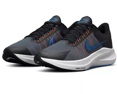 Men Nike Air Zoom Winflo 8 Shoes Sneakers Dark Smoke Grey/Black-Coast CW3419-007 • $69.99