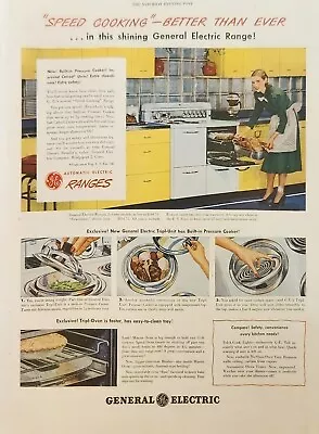 1947 General Electric Range Vintage Ad Speed Cooking Better Than Ever • $13.95