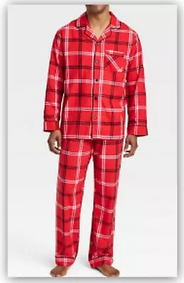 Men's RED Plaid Cotton Flannel Pajama Sets S M L XL XXL - Wondershop No Pockets • $18.95