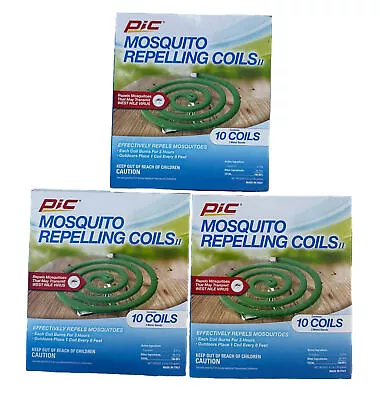 PIC Mosqu Repelling Coils (30 Total) 3 Boxes Of 10 Each New In Box. FREE SHIP • $35