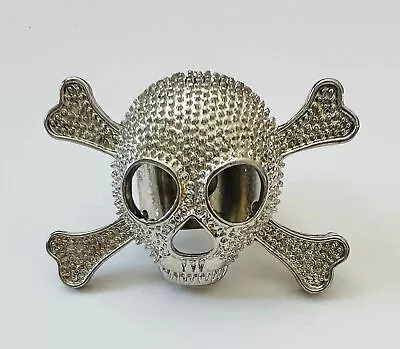 Vintage Retro Silver Skull Ring With Elastic Band • $12.48