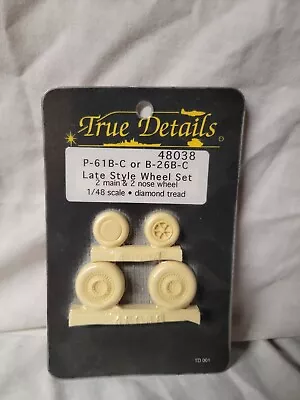 True Details 1/48 Model Accessory P-61B-C B-26B-C Wheel Set Diamond Tread 48038 • $10