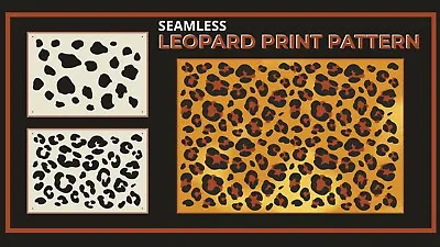 Seamless Leopard Print Skin Stencils Texture Pattern Airbrush Mask Face Painting • £8.95