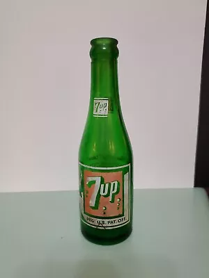 Vintage 7up Bottle 7 Oz 8  W/ Swimsuit/bubble Girl Virginia FULL LABEL! • $15