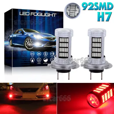 92SMD H7 Red LED Projector Bulbs W/ Error Free Decoders For BMW E46 3 Series DRL • $14.78