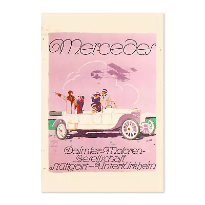 1914 Mercedes Daimler Vintage Style Automobile Advertising Poster - Classic Art • $16.99