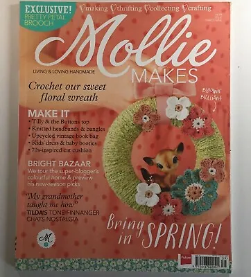 Mollie Makes Issue 39 April 2013 Wreath Cushion Book Bag Top Knitting Magazine • $8.69