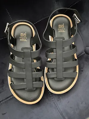 Mel Dreamed By Melissa Black Sandals Girls - Size 2 Youth  • $15