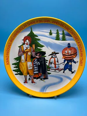 Vintage 1977 Ronald McDonald 10  PLASTIC PLATE Winter Hamburgler By Lexington • $15