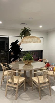 $500 • Buy Freedom Cove Dining Table & Wishbone Dining Chairs
