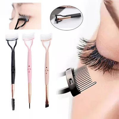 Double Ended Makeup Eyelash Metal Brush Comb Lash Separator Mascara Lift Curl - • $2.45