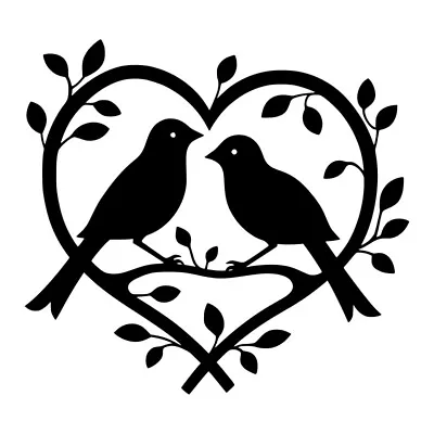 Love Heart Birds A2 Tree Vinyl Decal Sticker Art Wall Home Decor Various Colours • £2.45