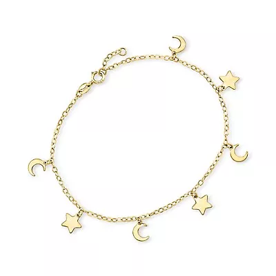 RS Pure By Ross-Simons Italian 14kt Yellow Gold Moon And Stars Bracelet • $134.10