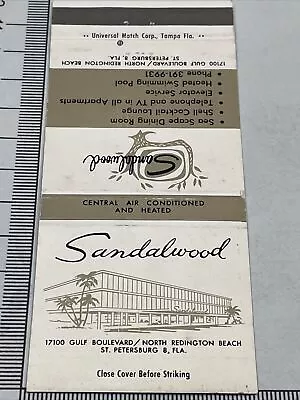 Vintage Matchbook Cover  Sandalwood Restaurant  Redington Beach  FL  Gmg • $12.50