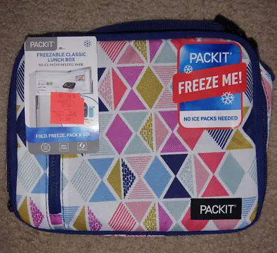 Multicolor Geometric Pattern Packit Freezable Classic Lunch Box Never Used • $9.99