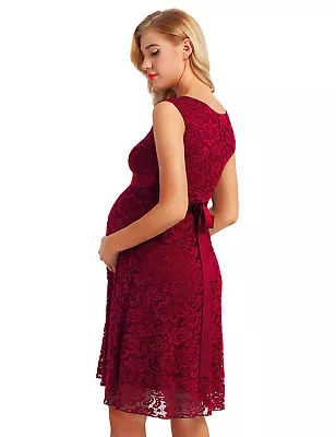 Pregnancy Womens Maternity Floral Lace Dress Bodycon Party Photography Cocktail  • £17.46