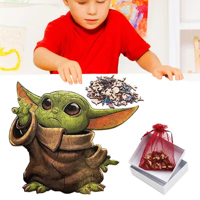 £9.99 • Buy Natural Wood Baby Yoda Jigsaw Puzzle Child Kid Toy Gift Irregular Wooden Puzzle