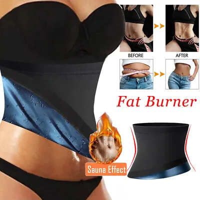 Women Waist Trainer Sauna Sweat Trimmer Belt Weight Loss Fat Burners Body Shaper • £6.79