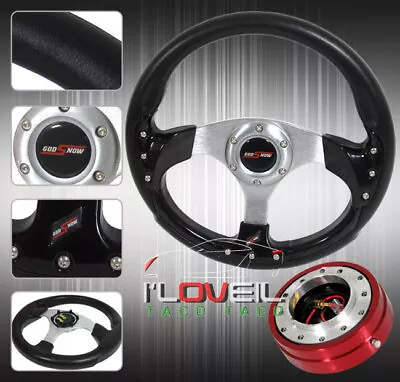 320mm Godsnow Steering Wheel+ 1.5  Red Slim Quick Release & Jdm Horn Button • $45.99