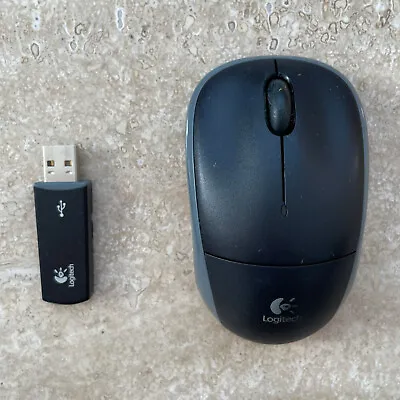 Logitech Wireless Optical Mouse USB Receiver Laptop Black • £4.99