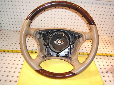 Mercedes W215W220 Leather BURL WOOD Stone Steering OEM 1 WheelNO Bag Cover • $385