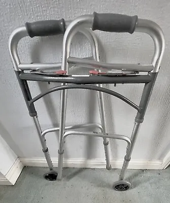 Drive Lightweight Disability Aluminium Folding Zimmer /Walking Frame With Wheels • £28