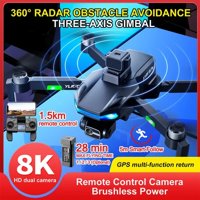$265.99 • Buy Brushless Drones With HD 8K Dual Camera With GPS Follow Me RC Quadcopter Drones