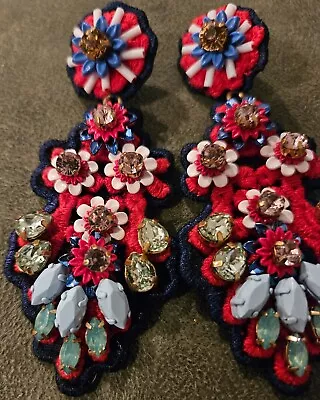 J.Crew Embroidered Earrings • $35