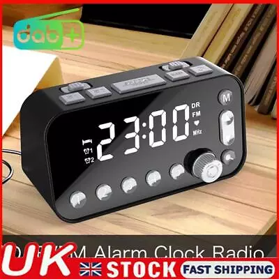 DAB+FM Radio Clock Alarm LED Digital Sleep Bedside Dual Timer Large Display Hot • £21.39