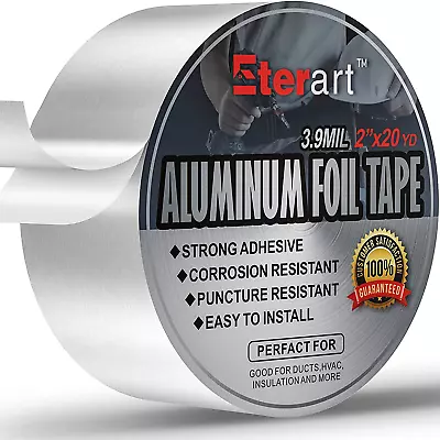 Aluminum Foil Duct Tape Heavy Duty 2 Inches X 20 Yards Silver • $14.99