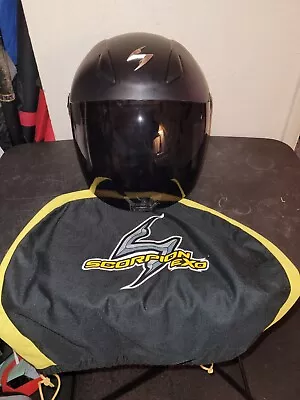 Scorpion EXO-200 Black Matte Open Face Motorcycle Helmet Size M SNELL M2005 DOT • $49.99