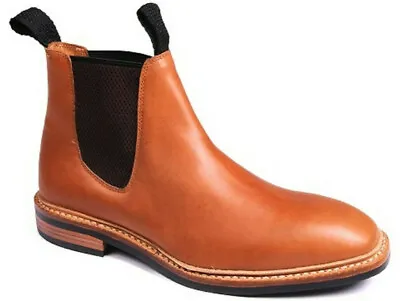 Mens Leather Chelsea Boots Catesby Ankle Twin Gusset Casual Dealer Work Shoes • £49.95