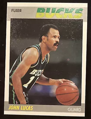 John Lucas 1987 Milwaukee Bucks 87-88 Fleer Basketball #66 Of 132 Mint Fresh • $1.25