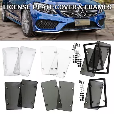 $7.89 • Buy Zone Tech Smoked Clear License Plate Cover Frame Shield Tinted Bubbled Flat Car