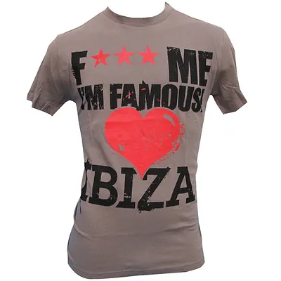David Guetta Men's T Shirt F*** Me I'm Famous Love Ibiza Vintage Logo BROWN • $25.25