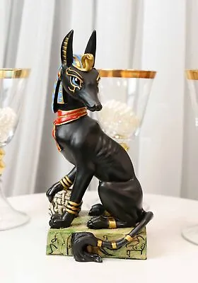 Egyptian God Of The Dead Anubis With Uraeus Crown Standing On Mummy Skull Statue • $32.99