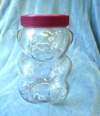 Large Vintage Glass Storage Jar Koala Teddy Bear . Canister.   19cm High • $15